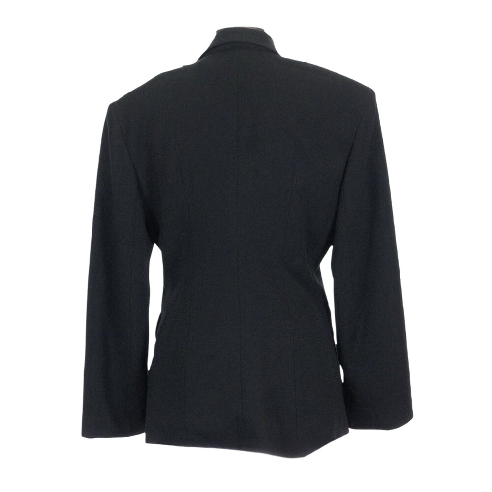 Biya Black Double Breasted Blazer Floral Shoulder Applique Rhinestone Accents - Picture 5 of 5